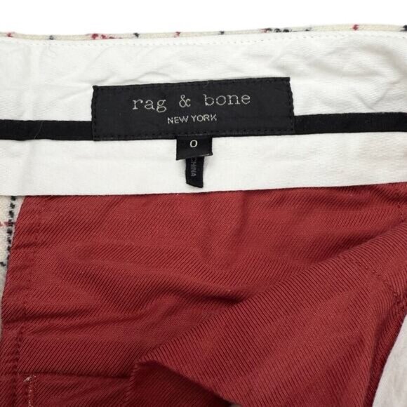 RAG & BONE Lambswool Poppy High Waisted Pant Trouser Pants Sz 0 Ivory Check - Picture 4 of 7